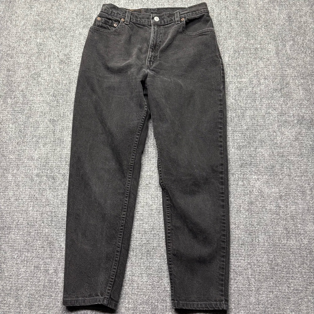 VTG Levis Jean Women 10 Pet M (28x27) Black 550 Relaxed Fit Tapered USA Made Y2K